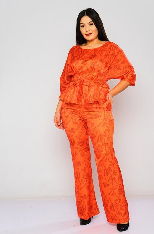 Ensemble pantalon-chemise Orange